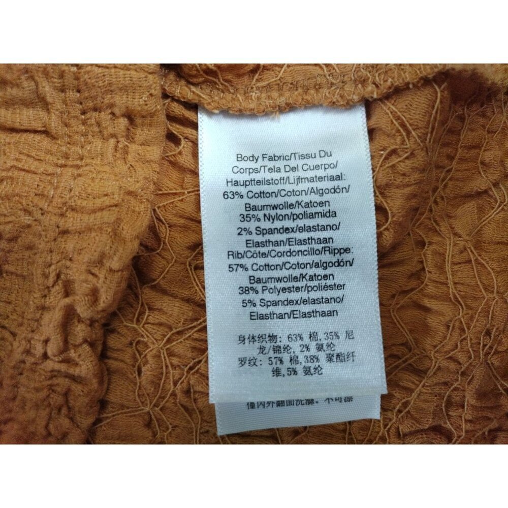 DKNY Textured Sleeveless Mustard Yellow Tank Top Womens L Cotton Blend. - Picture 4 of 7